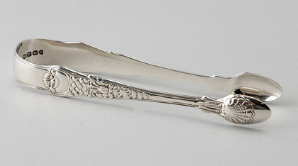 Coburg Pattern Georgian Silver Sugar  Tongs